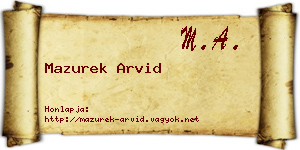 Mazurek Arvid névjegykártya